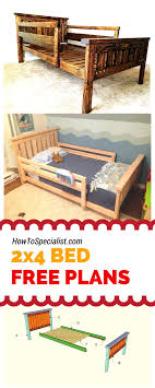 Free plans with detailed step by step photos showing you exactly how to build a wooden diy toddler bed rail for under $15. 2x4 Farmhouse Bed Plans Howtospecialist How To Build Step By Step Diy Plans Diy Twin Bed Diy Bed Frame Diy Toddler Bed