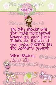 Jungle Jill Baby Shower Thank You Card Girl Jj Digital Baby Shower Cards Baby Shower Thank You Cards Baby Shower Thank You