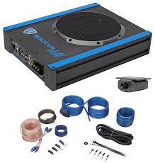 Cool Rockville Uss8 Eight 700w Slim Beneath Seat Powered Automobile Truck Subwoofer Sub Amp Equipment Power Cars Powered Subwoofer Car Audio