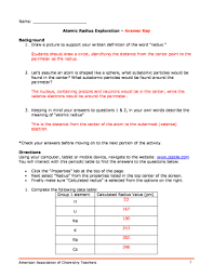 Student exploration ph analysis answers these pictures of this page are about:electron configuration gizmo answer key. Atomic Radius Exploration Key