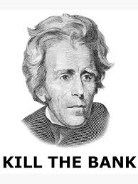El presidente Andrew Jackson mata al banco Póster