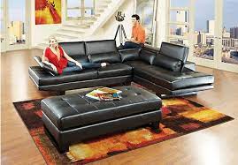 Shop For A Shiloh Black 3 Pc Blended Leather Sectional Living Room At Rooms To Go Find Black Living Room Leather Sectional Living Room Living Room Sectional