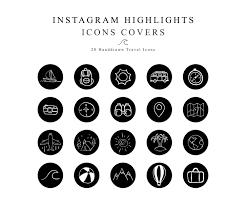 Black And White Brand Wave Logo Instagram Story Highlights Covers Travel Vacation Icons Handdrawn Icons Black White Handdrawn Ico Story Highlights Instagram Highlight Icons Beach Icon