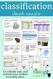 Classification Study Guide Supports Distance Learning Biology Activity Biology Task Cards Life Science Middle School