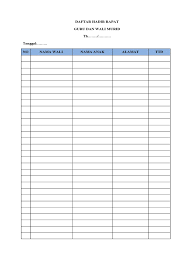 See full list on administrasisd.blogspot.com Daftar Hadir Rapat Wali