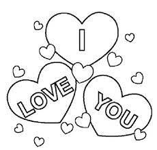 Kleurplaat Hartjes Love You
