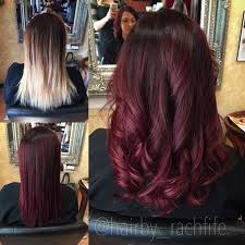 Discover a multitude of blonde hair shades! Amazing Before And After From Blonde To Red Custom Color Melt Created Using Redken Chromatics And Shades Eq Cream Love Vib Wine Hair Burgundy Hair Hair Looks