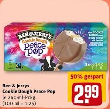 Fair trade certification guarantee's that the farmers who grow the vanilla, cocoa and coffee beans get a fair price for their harvest, enabling them to reinvest in their land and communities. Ben Jerry S Cookie Dough Peace Pop 240ml Angebot Bei Rewe Petz