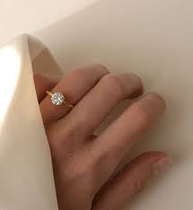 Vow The Modern Solitaire Diamond Engagement Ring Thin Band Conflict Free Diamond Solitaire Engagement Ring Diamond Engagement Rings Unique Engagement Rings