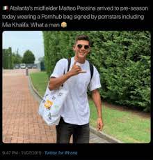 Fitness quality backpacks, bags, travel goods and accessories. Atalanta S Midfielder Matteo Pessina Arrived To Pre Season Today Wearing A Pornhub Bag Signed By Pornstars Including Mia Khalifa What A Man Nhu 947 Pm 11072019 Twitter For Iphone The Absolute Madlad