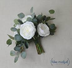 This Wedding Bouquet Is Made With High Quality Silk Flowers And Eucalyptus The Eucalyptus Adds Cabbage Rose Bouquet Flower Bouquet Wedding Eucalyptus Bouquet