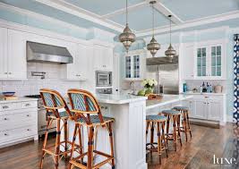 mediterranean blue kitchen with