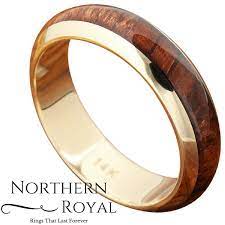 Wood Class Yellow Gold Rosewood Ring In 2021 Wood Wedding Ring Wooden Wedding Bands Mens Wood Wedding Bands