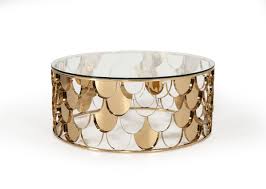Modrest Javier Modern Glass Gold Round Coffee Table The best of modern, priced for real life.