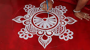 very simple alpona design for laxmi puja / Beautiful Round Alpona Designs  For Beginners / rangoli | Facebook
