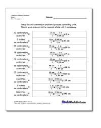 Unit Conversion Worksheets For Converting Both Directions
