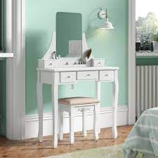 Sold and shipped by costway. Three Posts Arkin Dressing Table Set With Mirror Reviews Wayfair Co Uk