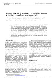 Pdf Coconut Husk Ash As Heterogenous Catalyst For Biodiesel Production From Cerbera Manghas Seed Oil