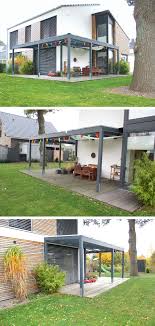 Terrassenuberdachung Aus Leimholz In Grau Uberdachung Terrasse Terrassenuberdachung Uberdachungen