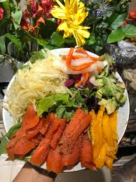 *percent daily values are based on a 2,000 calorie diet. Smoked Salmon Avocado Salad Bowl With Homemade Pickled Green Papaya Daikon And Carrots 350 Calories 1200isplenty