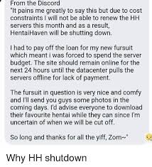 Discord mod bans roblox admin from discord server for. From The Discord It Pains Me Greatly To Say This But Due To Cost Constraints I Will Not Be Able To Renew The Hh Servers This Month And As A Result Hentaihaven
