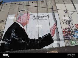 Graffiti of U.S. President Donald Trump ...