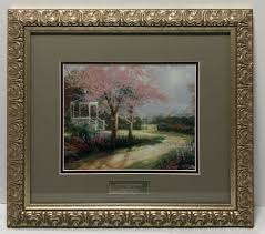 Thomas Kinkade Morning Dogwood Home Interiors Library Edition 18x16 Print Realism Victorian Paintings Painting Gallery Wrap Canvas