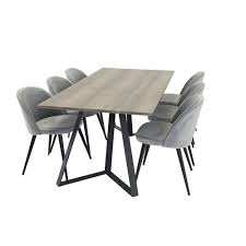 Neilsen Dining Set With 6 Chairs 17 Stories Colour Chair Light Grey In 2020 Grey Dining Tables Dining Table Chairs Modern Dining Table