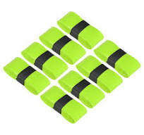 Anti Slip Sweatband Absorbent PU Tennis Badminton Racket Grip Tape,  Fluorescent Green 8 Pack