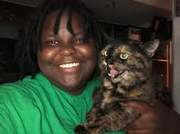 Handmade card with black cat tribute