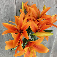 Check spelling or type a new query. Artificial Stemmed Flowers King Lily Orange The Outdoor Look