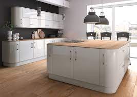 Grey gloss kitchen units with oak worktops cut to size. Image Result For White Gloss Units Oak Worktop Limestone Floor Light Grey Kitchens Gloss Kitchen Cabinets High Gloss Kitchen
