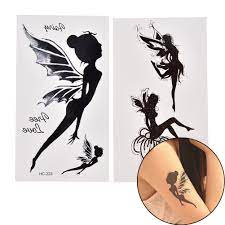 Good pair of black and grey angel wings tattoo designs on back. Black Angel Tattoo Aufkleber Madchen Wasserdicht Temporare Tatowierung Aufkleber Arm Bein Tatoo Henna Gefalschte Flash Tattoo Aufkleber Taty Tatto Temporary Tattoos Aliexpress
