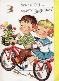Vintage 3 Year Old Birthday Card Vintage Birthday Cards Old Birthday Cards Vintage Holiday Cards