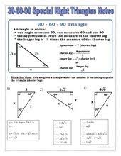 Pin By Secondary Math Shop On Resources For High School Teachers Special Right Triangle Right Triangle Math Notes