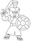 Make a coloring book with greek warrior for one click. Greece Coloring Pages