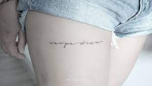 This Font Not The Placement Minimal Tattoo Carpe Diem Tattoo Mini Tattoos