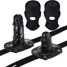 Amazon.com: Tisancy 4 Pcs Realistic Dildo Gag and Hood Mask Include 2 Penis  Gag with Adjustable Lock Bondage Leather Strap in 2 Sizes and 2 Breathable  Black Face Mask, Adult Sex Toy (