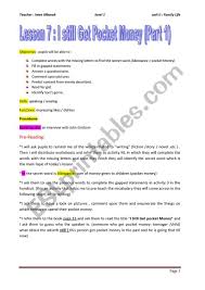 Pictures also help clarify the meanings of vocabulary and language used to talk about money and and financial subjects. Lesson 7 I Still Get Pocket Money Esl Worksheet By Imen Mbarek