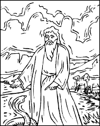 Moses and his miracle staff, exodus 3: Moses And Burning Bush Coloring Page Coloring Home