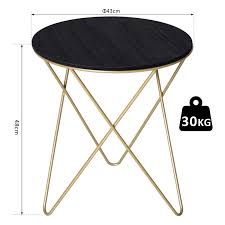 Plus, the drawer sits on roller glides and has a black metal handle pull for an extra dose of contrast. Round Tea Table Sofa End Side Wood Metal Table Living Room Furniture Black Gold 5056029884621 Ebay