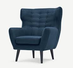 Laird blue and dark brown upholstered accent chair. Top 10 Compact Armchairs For Small Spaces Colourful Beautiful Things