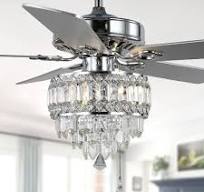 Bella Depot 52-in Color-Changing Chrome with Chandelier Ceiling Fan Without  Light - Remote Included ( 5 -Blade )