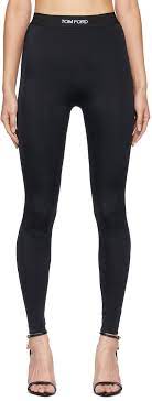Tom Ford Jacquard Trimmed Stretch Jersey Leggings In Black Modesens
