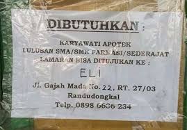 Pencarian lowongan kerja kini telah dimudahkan dengan dukungan teknologi yang semakin menyapa masyarakat indonesia. Loker Karyawati Apotek Cari Lowongan Kerja