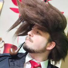 Slayer wig is just about done! Here's a few test shots; pay no mind to the  random assortment of dress clothes I threw on. We're working hard