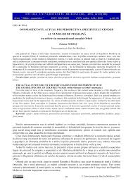 Pdf Onomasticonul Actual Din Perspectiva Specificului Gender Al Numelor De PersoanÄƒ Cu Referire La Onomasticonul OraÈ™ului Orhei