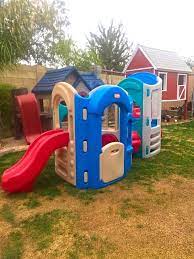 Little tikes first slide toddler slide, easy set up playset for indoor outdoor backyard, easy to store, safe toy for toddler, slip and slide for kids (red/blue). Little Tikes 8 In 1 Playground Climber With 2 Slides Tunnel Playset For Sale In Phoenix Az Offerup
