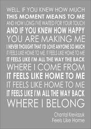 Feels Like Home Chantal Kreviazuk Notebook Word Words Lyric Lyrics Wall Art Ebay Me Too Lyrics Home Lyrics Words