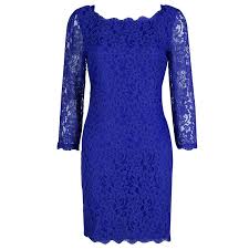 Diane Von Furstenberg Cobalt Blue Zarita Lace Dress M